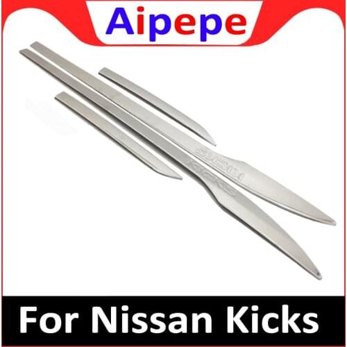 For Nissan Kicks 2017 2018 Stainless Steel Under Door Body Liner Mouldings Shiny Decoraive Cover Trim Car Exterior Styling