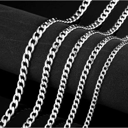 Wholesale 3mm/6mm/8mm in bulk Fashion NK Figaro Link Chain Stainless Steel Necklace Chain Lot 18''-28 inch