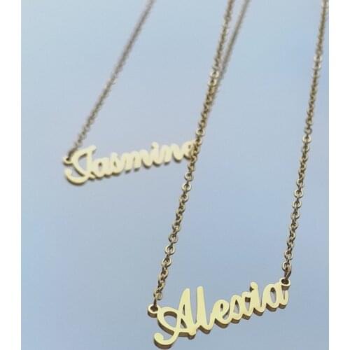 Stainless Steel Custom Name Necklace Rose Gold Chain Choker Personalized Christmas Gift Vintage Jewelry Women Bijoux Femme