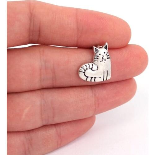 Hzew love cat pendant necklace cute heart cat necklaces gift