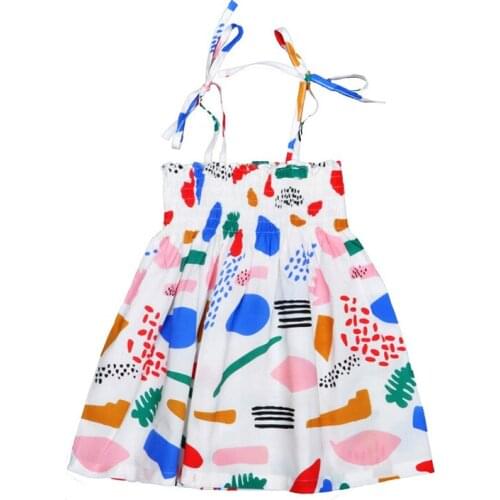 Baby Girls Dress Summer Bohemian Beach Style Dresses Floral Print Sundress For Girls Vintage Toddler Childrens Girl Clothing