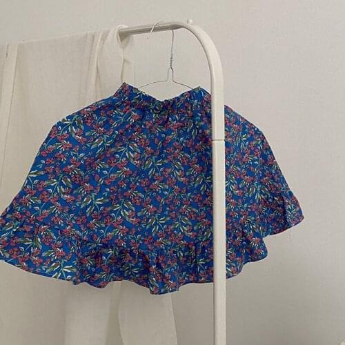 Girls Casual Summer Skirts New Fashion Toddler Girl Floral Clothing Elastic Waist Children Korean Style Cotton Skirts