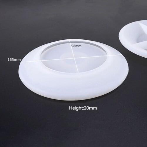 Crystal Epoxy Mold DIY Handmade Round Flat Plate Brightening Mirror Plates Silicone Mould