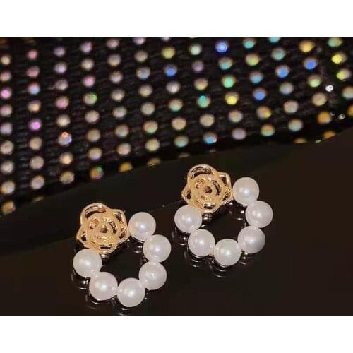 Luxury 14K Real Gold Plated Leaves Flower Earring Delicate Micro Inlaid Cubic Zircon CZ Stud Earrings Wedding Jewelry Pendant