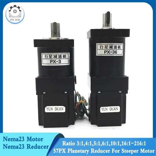 Stepper Motor Planetary Reducer Ratio 3:1-60:1 Planetary Gearbox Planet Gear Reducer Nema23 Stepper Motor 4A 8mm output 1.2Nm