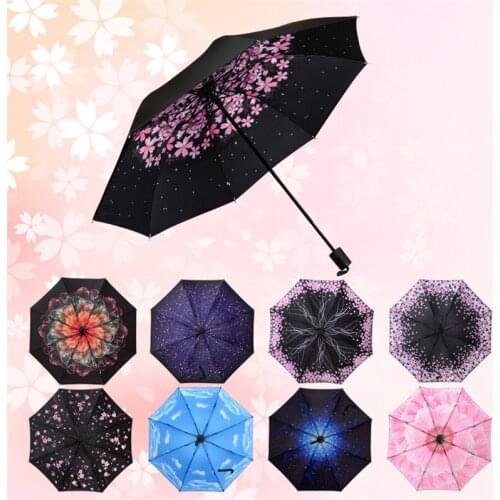 Quality Folding Umbrella for Women Brand Travel Anti-UV Windproof Rain Flower Modish Female Sun Women Parasol Pocket Umbrellas