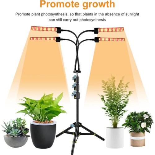 LED Growing Lamps 80W Full Spectrum Phyto Lamp Indoor Flowers Planting Seedling Lamp Remote Control Three Feet Plant Growth Lamp