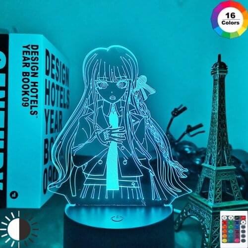 Danganronpa Led Night Light Kyoko Kirigiri Lamp for Bedroom Decoration Child Gift Danganronpa Acrylic 3d Lamp Kyoko Kirigiri