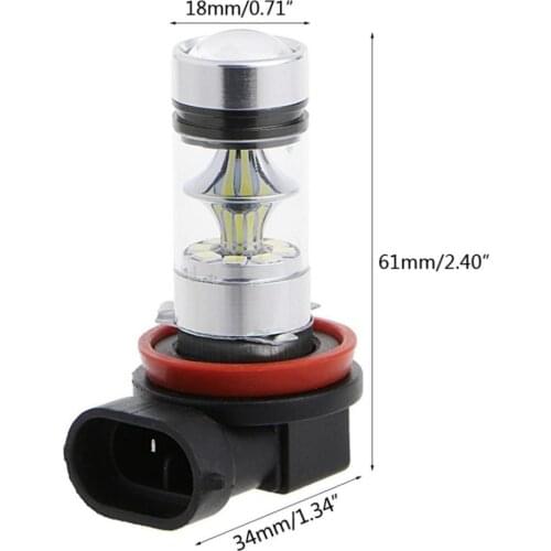 2x H 16/ H 11 100W High Power LED Bulbs 8000K Super White Fog Light Lamp Bulbs Driving Lamp Auto Fog Light Headlamp Lights