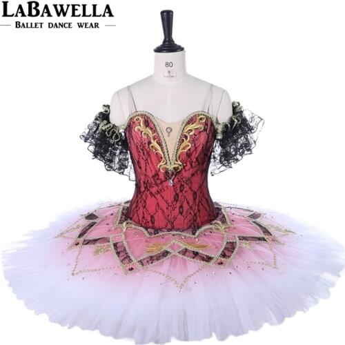 Dark pink ballet costume professional ballet tutus nutcracker Classical ballet tutu Black Swan lake ballet dress for girlBT9278