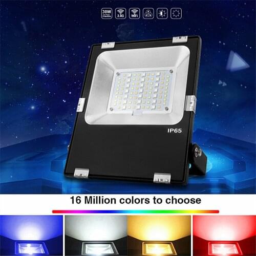 High Quality MiBoxer RGB+CCT LED Flood light AC86-265V 10W 20W 30W 50W RF Remote / WiFi Control IP65 Waterproof LED Floodlight
