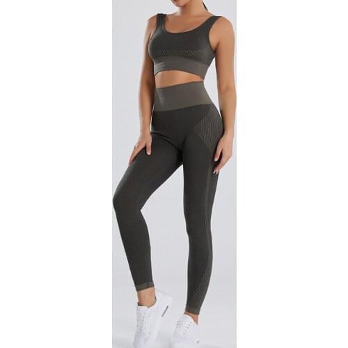 Women Push Up Bras Sets Seamless High Waist Abdomen Fitness Two-Piece Suit Female Slim Quick Dry High Elastic Workout Set Femme