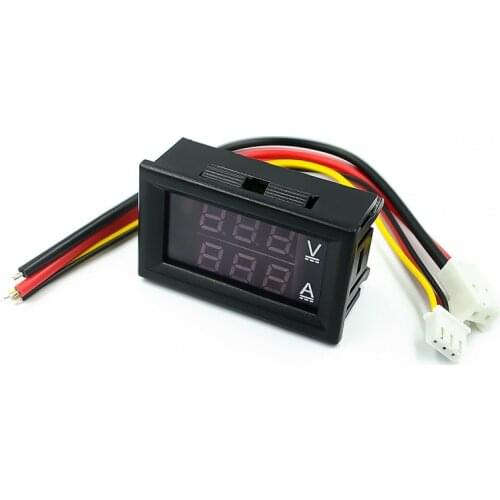 DC 0-100V 10A Digital Voltmeter Ammeter Dual Display Voltage Detector Current Meter Panel Amp Volt Gauge 0.28" Red Blue LED