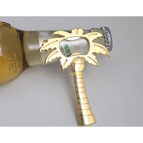 100pcs/lot Fast shipping Gold Coconut Tree Bottle Opener Beer openers For Wedding Party Gift Favors