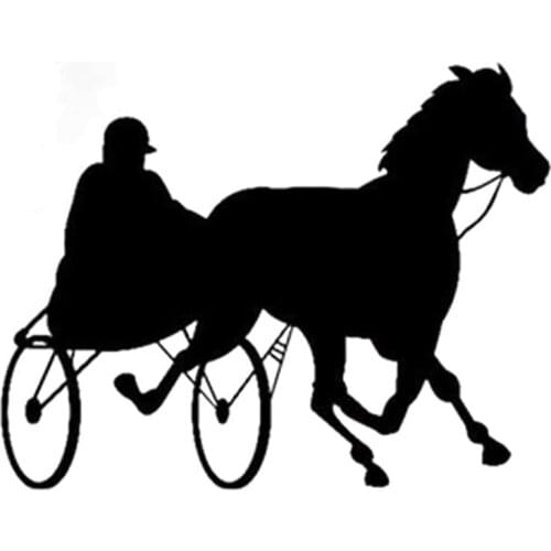 17.8cm*13.7cm Harness Racing Horse Car Sticker Decor Vinyl Decal Black/Silver S3-4943