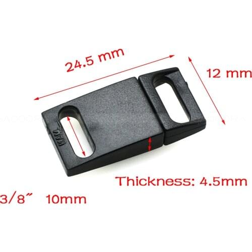 3/8"(9.8mm) Plastic Safty Breakaway Buckles For Bra /Cat Collar /Paracord Webbing Garment Accessories Black