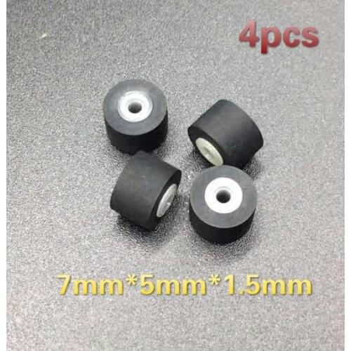 4pcs 7mm*5mm*1.5 wheel belt pulley rubber audio pressure pinch roller for vintage cassette deck tape recorder Stereo player