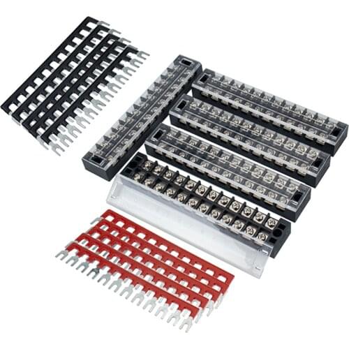 5 Pcs 25A 600V 12P Screw Electric Barrier Terminal Block Cable Connector Bar