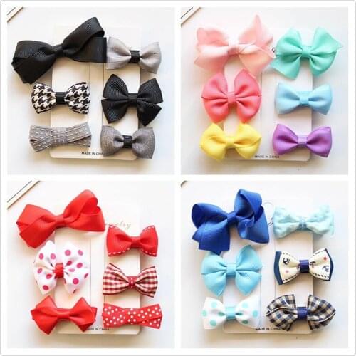 6 pcs/lot Cute Bowknot Hair Clips Hairpin Barrette Girls Kids Bows Hair Clip Accessories For Children Hair Hairclip Headdress