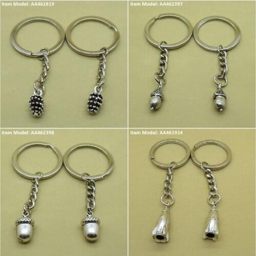 Keychain Keyring Pinecone Pine Cone Acorns Nuts Missile Space Bag Charms Key Chains Rings