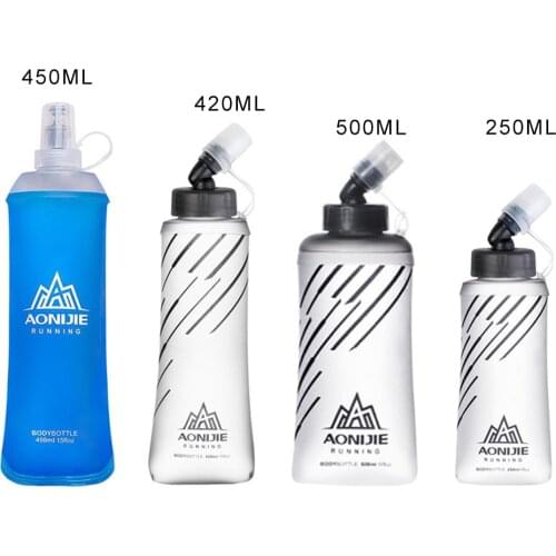 Foldable Water Bottle 250/420/450/500 Ml Portable Soft Flask for Running