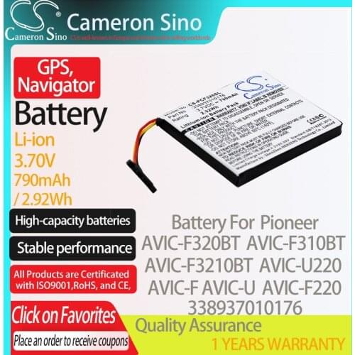 CameronSino Battery for Pioneer AVIC-F320BT AVIC-F310BT AVIC-F AVIC-U AVIC-F220 fits Pioneer 338937010176 GPS,Navigator battery