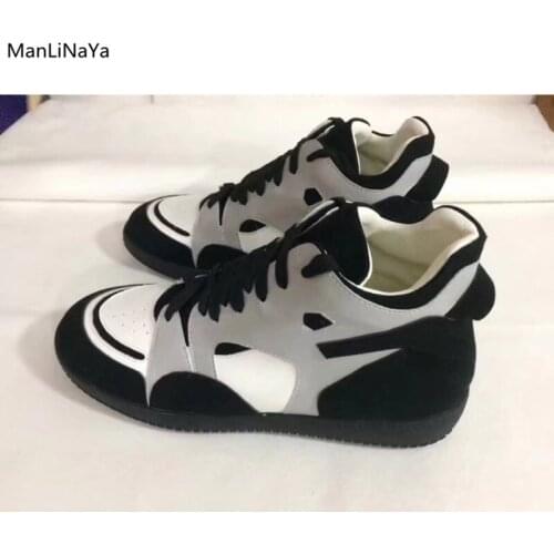 Black White Mixed Colors Casual Sport Men Shoes Lace-Up Top Quality Male Sneakers Leather Suede Breathable High Top Men Sneakers