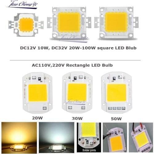 Hot 10W 20W 30W 50W 100W LED COB Lamp Chip High Power LED Diode Matrix Array 30V 220V LED Spotlight Bulb Floodlight Lampada