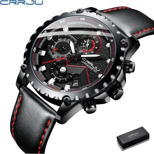 CRRJU Men Watches Brand Fashion Sport Watches For Mens Quartz Clock Man Casual Military Waterproof Wrist Watch relogio masculino