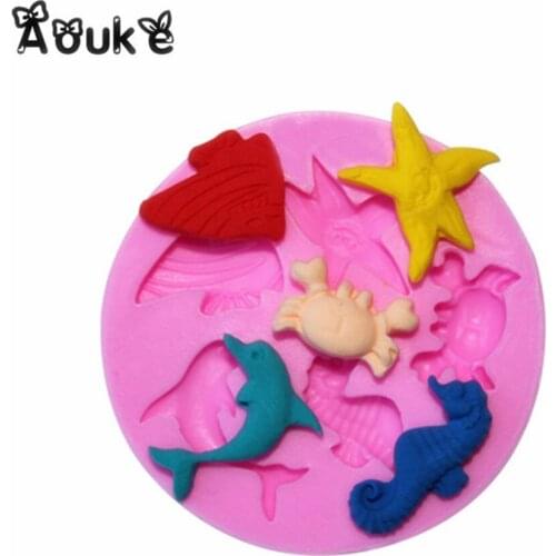 DIY Epoxy Resin Marine Silicone Mold Chocolate Mold Fondant Cake Baking Decoration Chocolate Mold Marine Silicone Mold