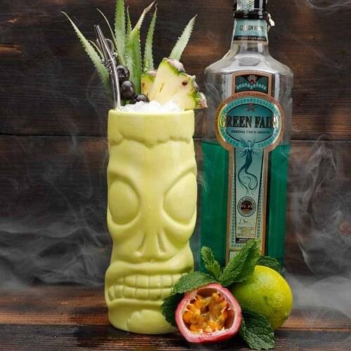 Hawaii Cocktail Cup Beer Beverage Mug Wine Mug Ceramic Great For Cocktail Drink Mask Tiki Mug 470ml Wine Accessories