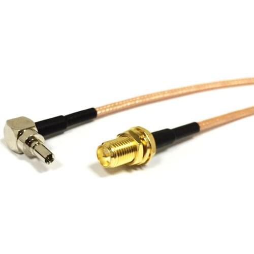 RP- SMA Female jack nut To CRC9 Male 90 degree RG316 Coaxial Cable 15CM 6inch Adapter 3G 4G wifi Antenna Cable
