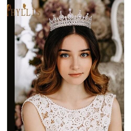 A67 Bride Tiara Crown Wedding Princess Rhinestone Headband Bridal Headwear Hair Accessories Party Prom Headpieces Hair Jewelry