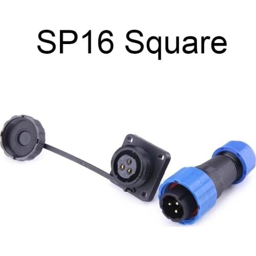 SP16 IP68 Square Waterproof Connector 2/3/4/5/6/7/9 Pin Aviation Connectors Plug Plug & Socket Male And Female High quality