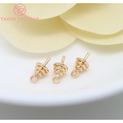 10PCS 10x5MM 24K Champagne Gold Color Brass Half hole Pearl Connector Charms Beads Caps High Quality Diy Jewelry Accessories
