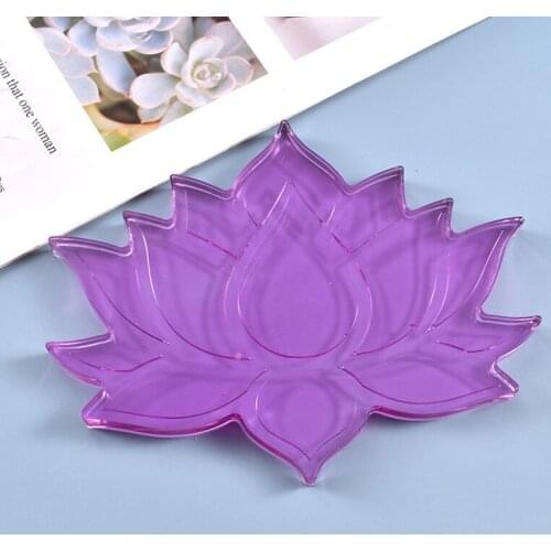 Lotus Coaster Tray Cup Mat Casting Silicone Mould Flower Epoxy Resin Mold DIY Crafts Table Mat Decorations Making Tools