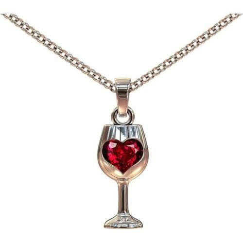 MENGYI Fashion Personality Red Wine Goblets Girl Necklace Lovely Wine Cup Pendant Necklace Charms Women 9 2 5 Jewelry