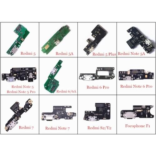 USB Charging Port Dock Connector Board Flex Cable for Xiaomi Redmi 5 Plus 5A 6 Pro 6A 7 S2 Y2 Note 7 5A 5 6 Pro Focophone F1