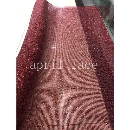 2019 new 5 yards top009 # dark wine stripe dot glitter sexy african tulle mesh lace for sawing bridal wedding dress/occasion