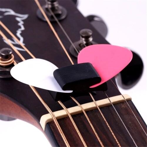 New Black Rubber Pick Holder for Guitar Bass Ukulele Fix on Headstock Firmly Holders for Guitar Bass Cute Guitar Accessories