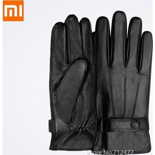 New Sheepskin touch screen gloves Female Wool warm leather gloves Soft and delicate Five finger touch screen Driving gloves