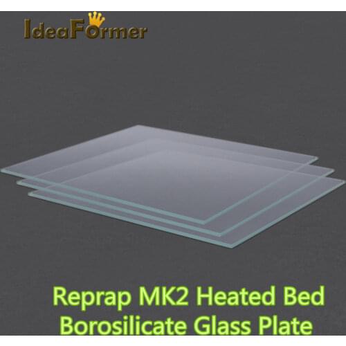 3D Printer Accessories Reprap MK2 Heated Bed Borosilicate Glass Plate 220*220/300*300/320*320mm 3D Printer Tempered Glass Parts