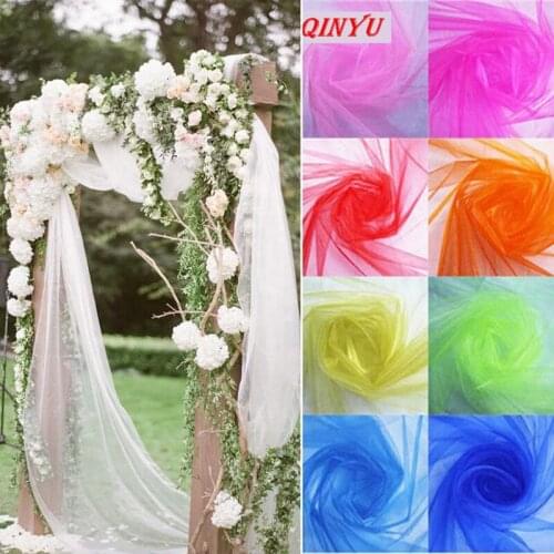 5/10m Tulle Roll Wedding Sheer Crystal Organza Roll Fabric Wedding Decoration Mariage Yarn Birthday Party Accessories 5z