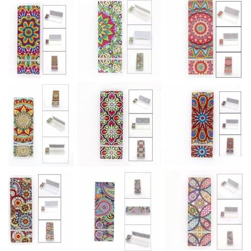 DIY Diamond Painting color Flowers pattern Stationery Pencil Box 5D Special Shaped Diamond Embroidery Mandala Storage Case Gifts