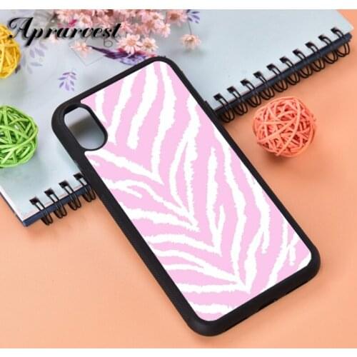 Aprarvest Silicone Rubber Phone Case Cover For iPhone 6 6S 7 8 PLUS X XS XR 11 12 MINI PRO MAX Pink Tiger Animal Skin