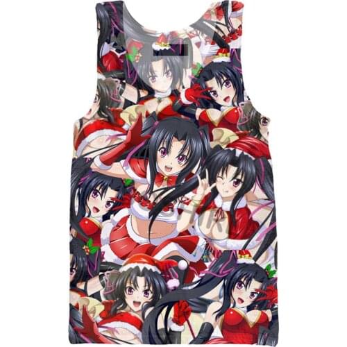 SOSHIRL Christmas Anime Tank Tops Hipster Sexy High School Tees Summer Streetwear Red Rias Gremory Classic Tops Gym Tank Top