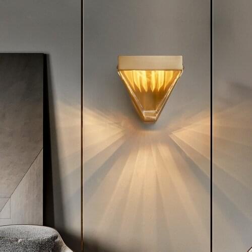 Modern bedroom living room light luxury wall lamp background wall simple bedside lamp Nordic style corridor lamp