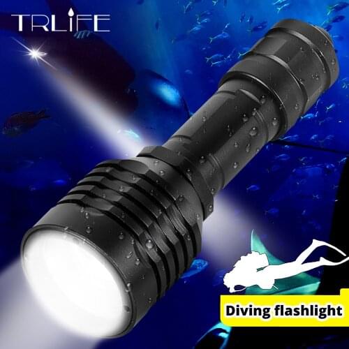 L2 Diving LED Flashlight Flash Scuba Divi 18650 Flashlight Torch 100M Underwater Submarine Waterproof Night Lamp
