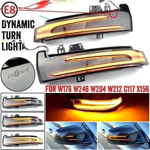 For Mercedes Benz A B C E S CLA GLA GLK CLS Class W176 W204 W212 LED Dynamic Turn Signal Blinker Side Mirror Indicator Light