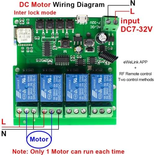 EweLink 4CH Smart WiFi Switch Module 10A Timing Relay Receiver 7V-32V 85- 250V Automation Suitable For Alexa Google Home